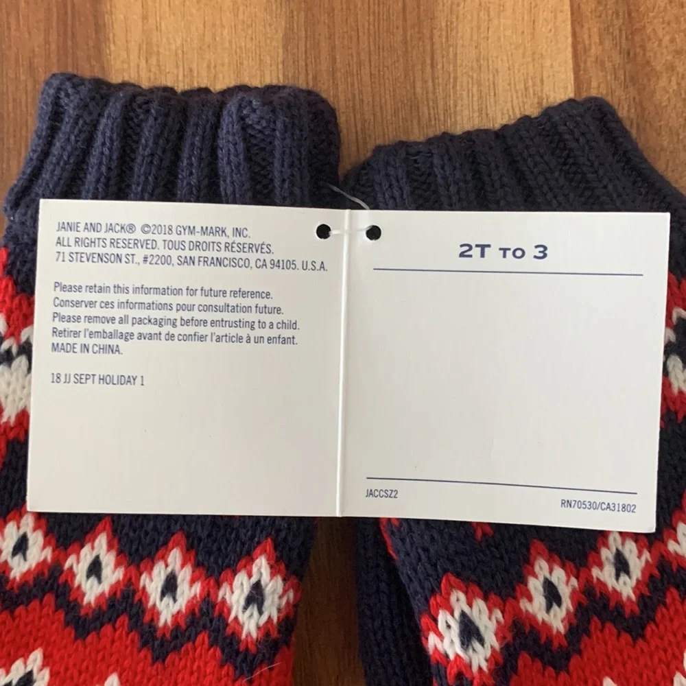 Janie and Jack Multi-Color Mittens Unisex